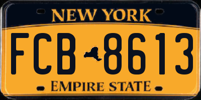 NY license plate FCB8613