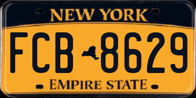 NY license plate FCB8629