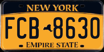 NY license plate FCB8630
