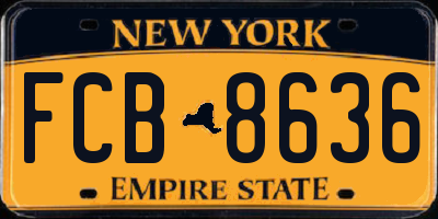 NY license plate FCB8636