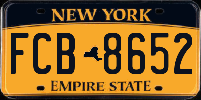 NY license plate FCB8652