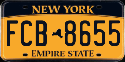 NY license plate FCB8655