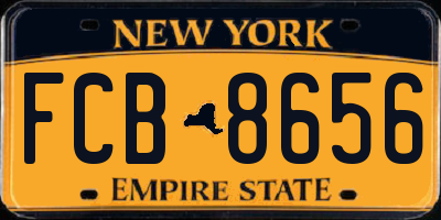 NY license plate FCB8656