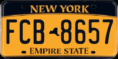 NY license plate FCB8657
