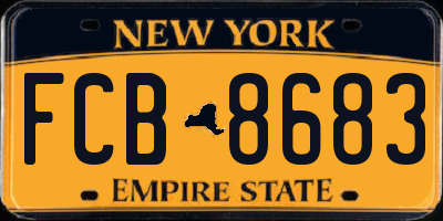 NY license plate FCB8683