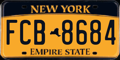 NY license plate FCB8684