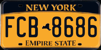 NY license plate FCB8686