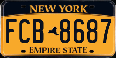 NY license plate FCB8687