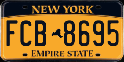 NY license plate FCB8695