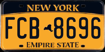 NY license plate FCB8696