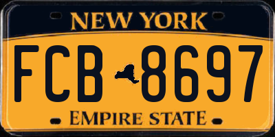 NY license plate FCB8697