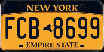 NY license plate FCB8699