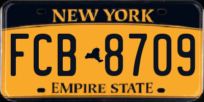 NY license plate FCB8709