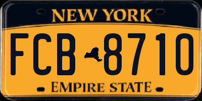 NY license plate FCB8710