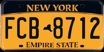 NY license plate FCB8712