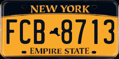 NY license plate FCB8713