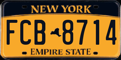 NY license plate FCB8714