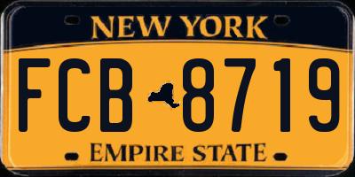 NY license plate FCB8719