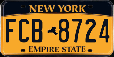 NY license plate FCB8724