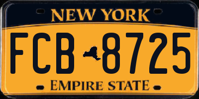 NY license plate FCB8725