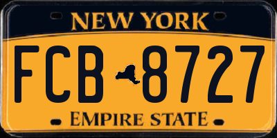 NY license plate FCB8727