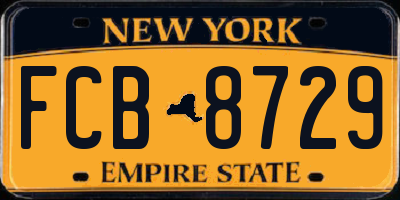 NY license plate FCB8729
