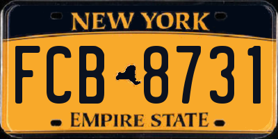 NY license plate FCB8731