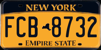 NY license plate FCB8732