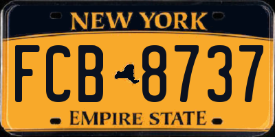 NY license plate FCB8737