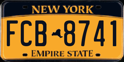 NY license plate FCB8741