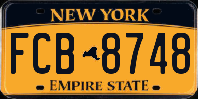 NY license plate FCB8748