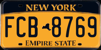 NY license plate FCB8769