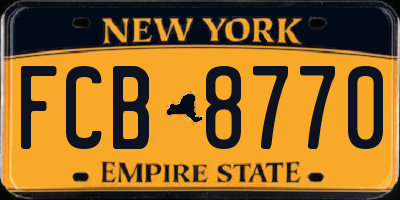 NY license plate FCB8770