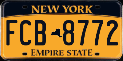 NY license plate FCB8772