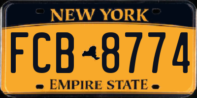 NY license plate FCB8774