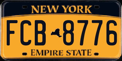 NY license plate FCB8776