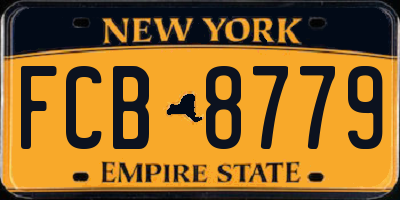 NY license plate FCB8779