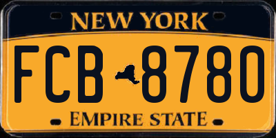 NY license plate FCB8780