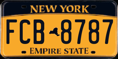 NY license plate FCB8787