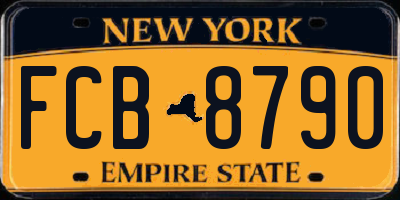 NY license plate FCB8790