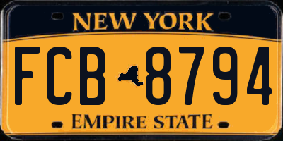 NY license plate FCB8794