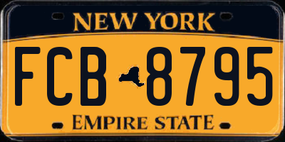 NY license plate FCB8795