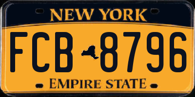 NY license plate FCB8796