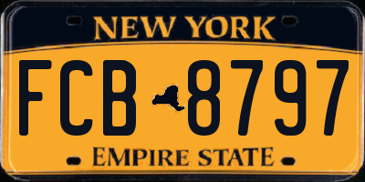 NY license plate FCB8797