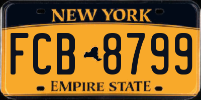 NY license plate FCB8799