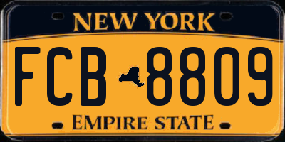 NY license plate FCB8809