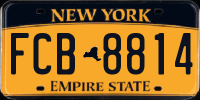 NY license plate FCB8814