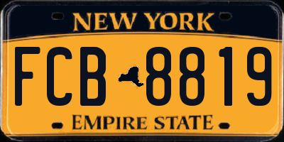 NY license plate FCB8819