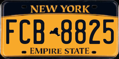 NY license plate FCB8825