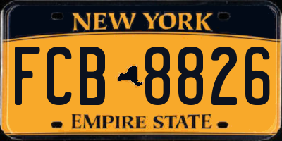 NY license plate FCB8826